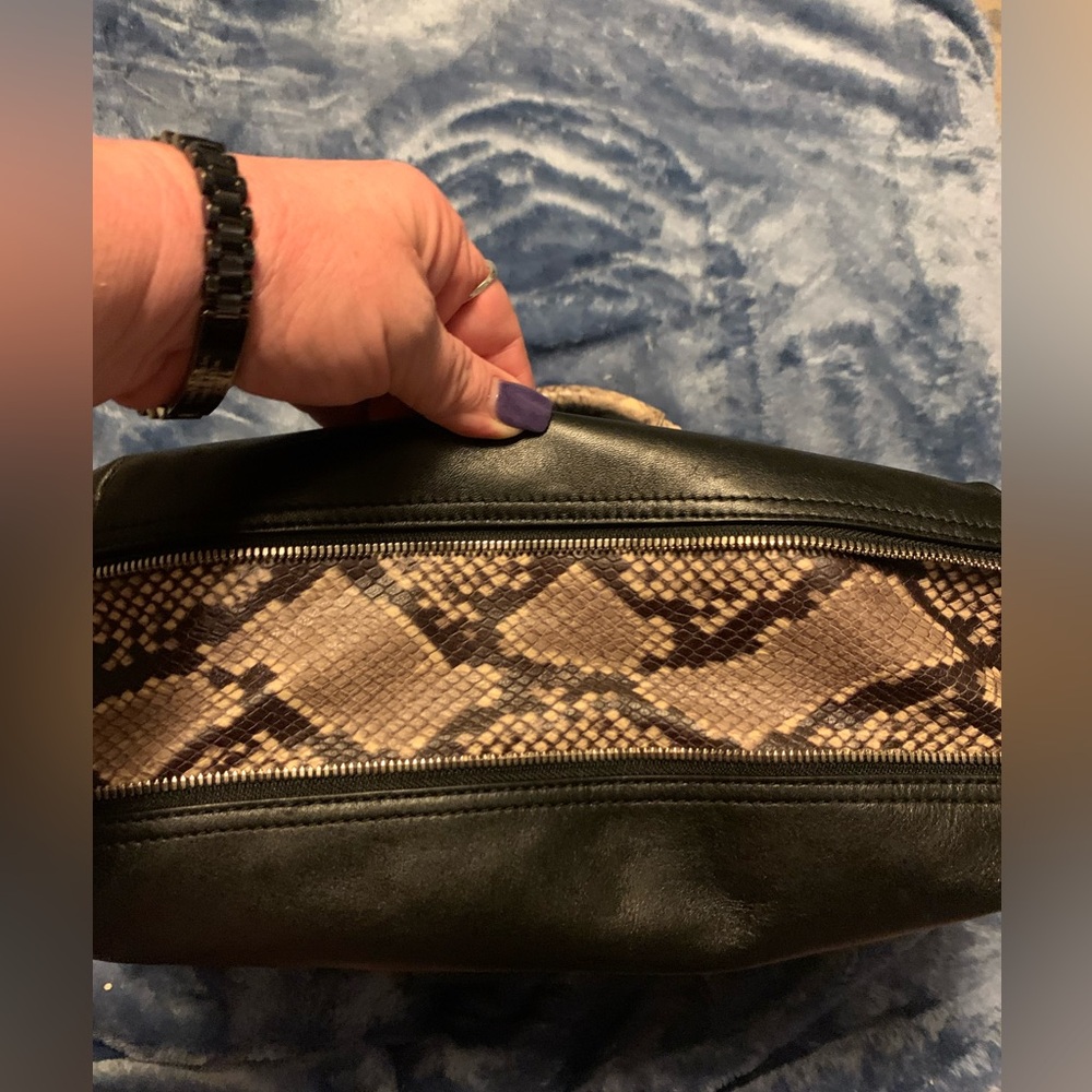 Michael Kors Boho, Black/ Python Zip Dbl Look Pur… - image 7